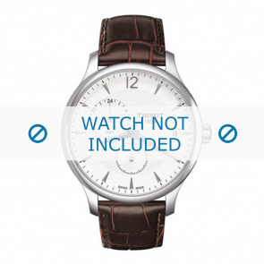 Tissot watch strap T063.639.16.037.00 Leather Dark brown 20mm + brown stitching