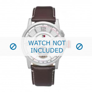 Tommy Hilfiger watch strap TH-66-1-14-0758 / TH1710174 / TH1710173 Leather Brown + white stitching