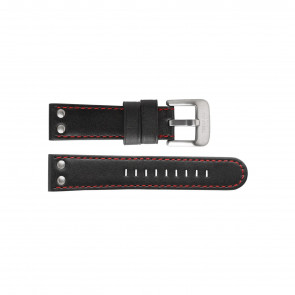 TW Steel watch strap TWB411L Leather Black 24mm + red stitching