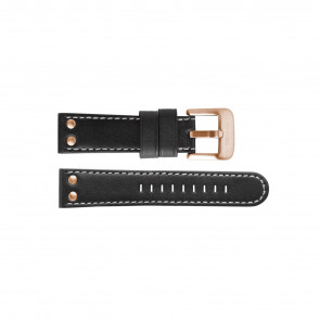 TW Steel watch strap TWB417 Leather Black 24mm + white stitching