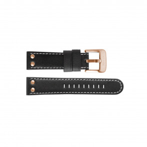 TW Steel watch strap TWB417L Leather Black 24mm + white stitching