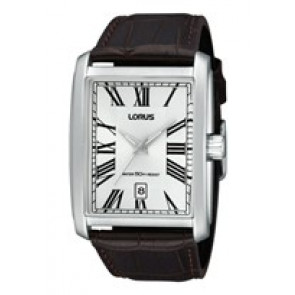 Lorus watch strap vj42-x068 Leather Brown + brown stitching