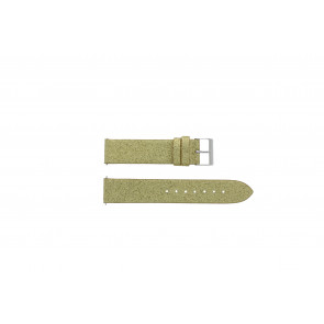 Guess watch strap W0296L1-GO Leather Gold Toned 18mm