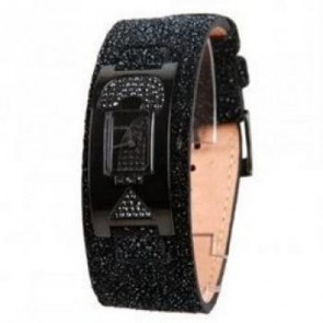 Watch strap Guess W10262L1 Leather Black