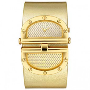 Watch strap Guess w12505L1 / 172780 Leather Gold Toned 40mm