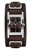 Guess watch strap 85553G1 Leather Brown 24mm + brown stitching