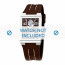 Festina watch strap F16224-D Leather Dark brown 14mm + white stitching