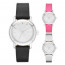 Watch strap DKNY NY2269 Silver Leather Metallic