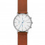 Watch strap Skagen SKW6462 Leather Cognac