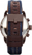 Diesel watch strap DZ5354 Leather Blue 22mm + brown stitching