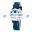Festina watch strap F16244-1 Leather Blue + white stitching