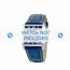 Lotus watch strap 15411.3 Leather Blue + white stitching