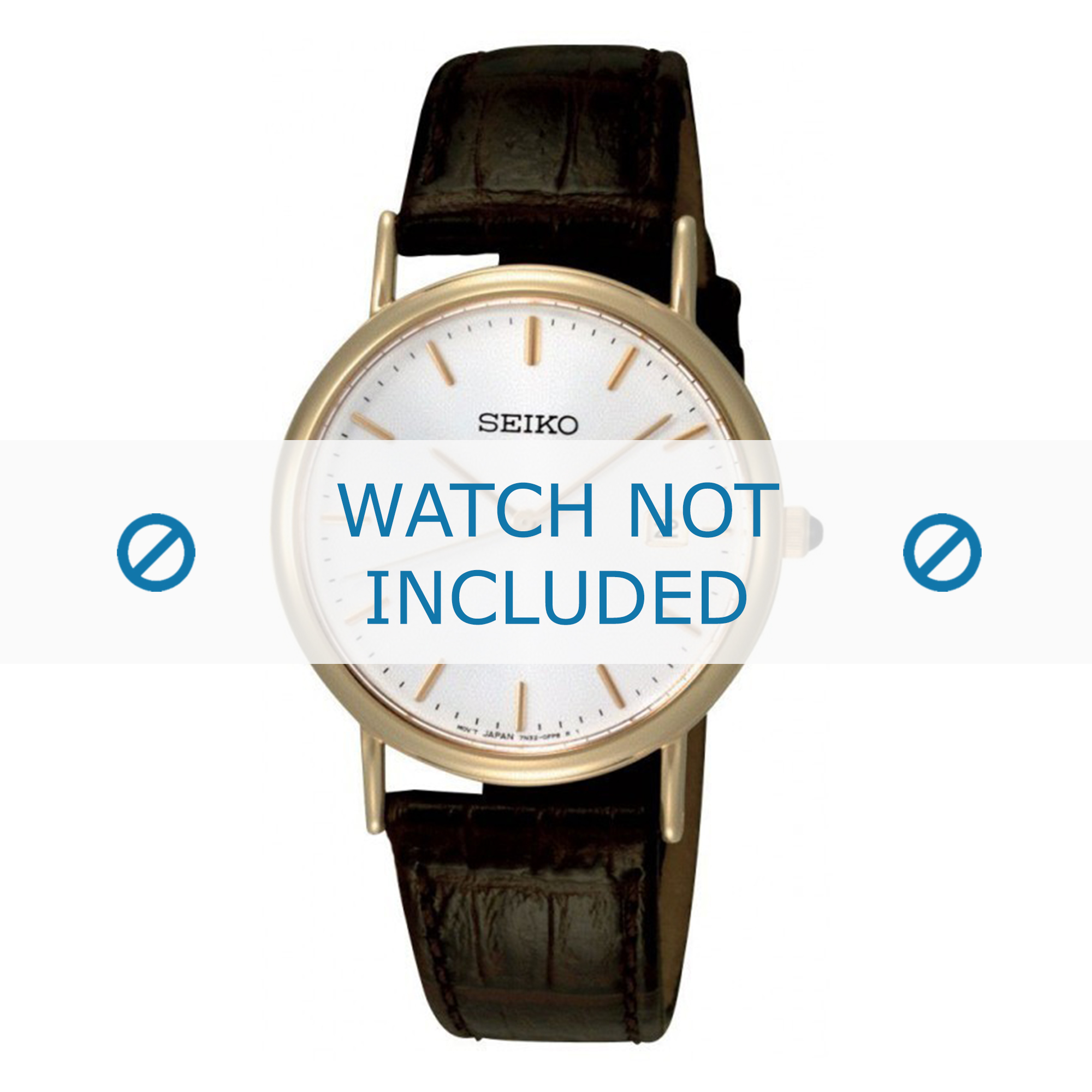 Seiko 7N32-0DP0 / SKK698P1 / 4A1D3KL watch strap Croco leather 18mm