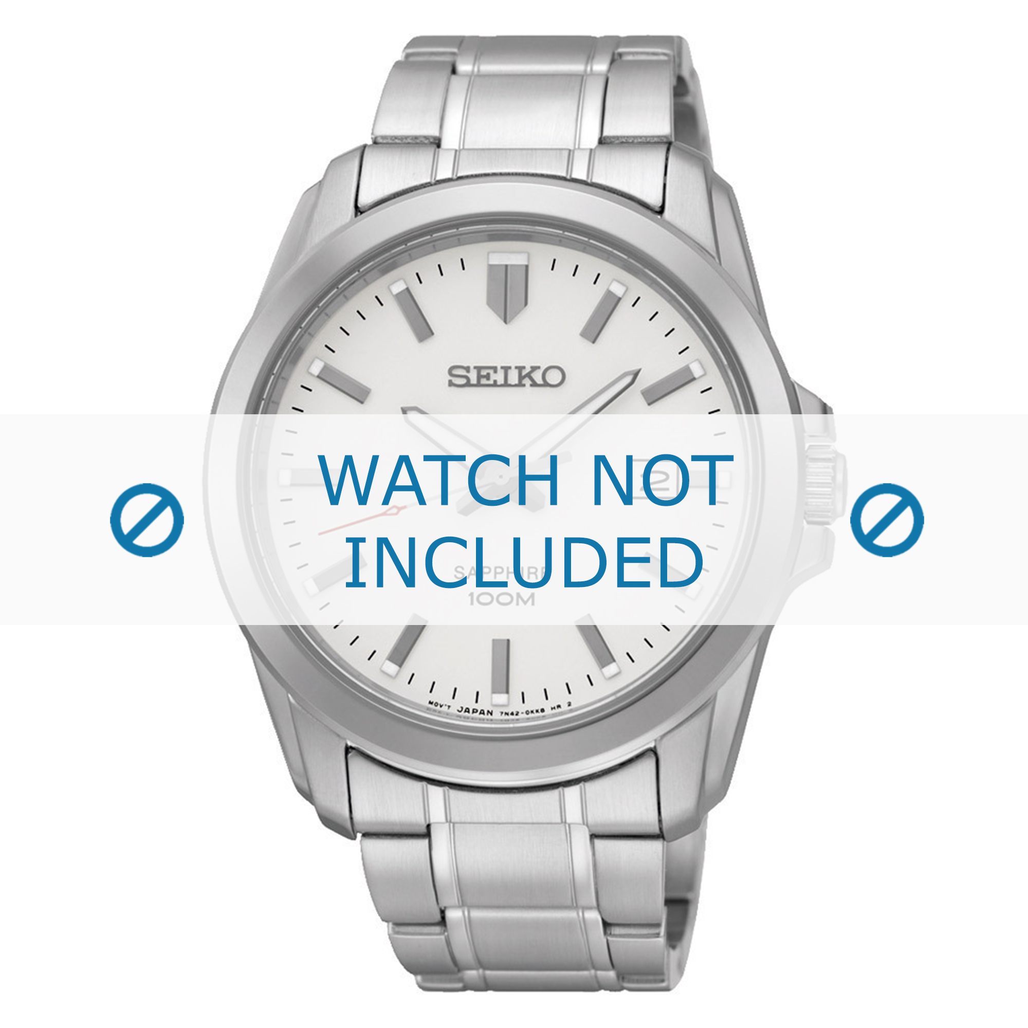 Watch band Seiko 7N42-0GD0-SGEH45P1 Steel 21mm