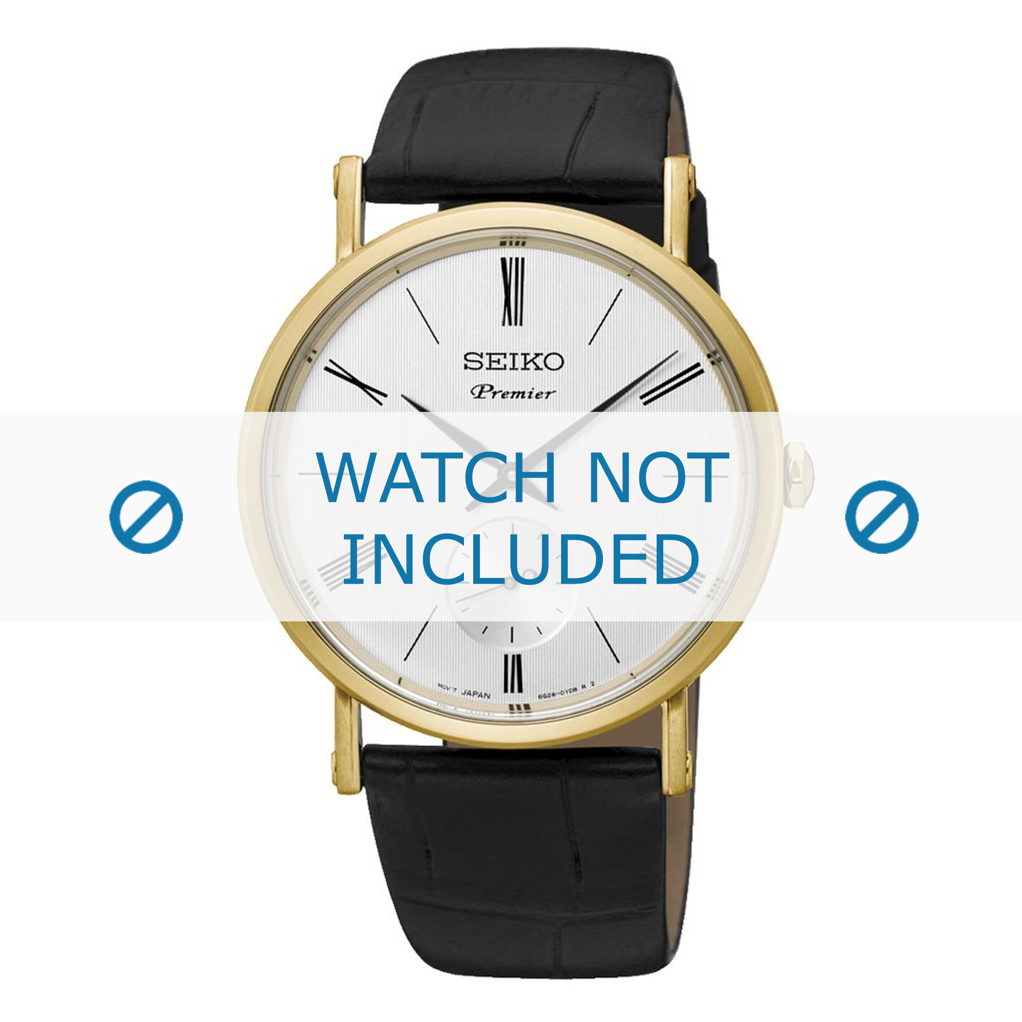 Seiko 6G28-00X0 / SRK036P1 watch strap Leather 21mm